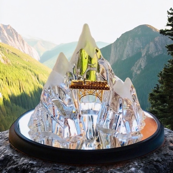 Franklin Mint Crystal Mountain Gold Train w/ Base - Picture 8 of 16